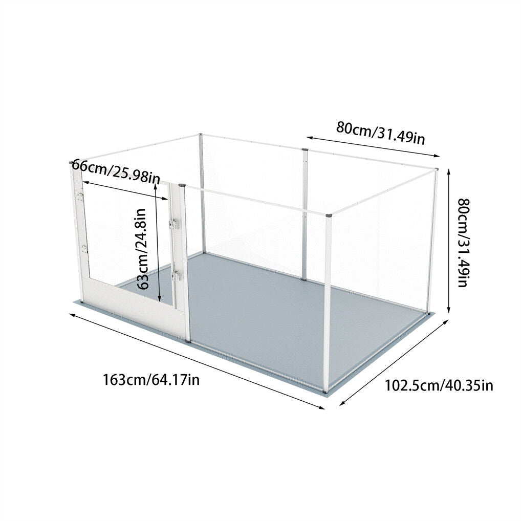 Large Acrylic Dog Playpen 163x102.5x80CM, 6 Panels - Image 2