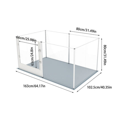 Large Acrylic Dog Playpen 163x102.5x80CM, 6 Panels - Image 2