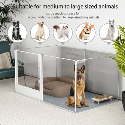 Large Acrylic Dog Playpen 163x102.5x80CM, 6 Panels - Image 3