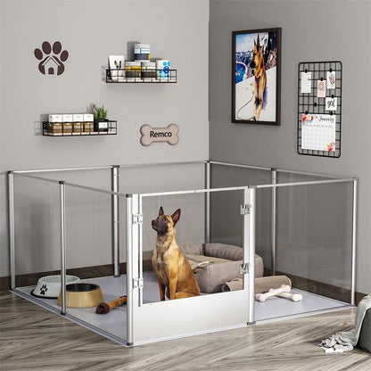Large Acrylic Dog Playpen 163x102.5x80CM, 6 Panels - Image 5