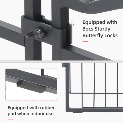 8 Panel Pet Playpen Gate Extension w/ Lockable Door - Image 5