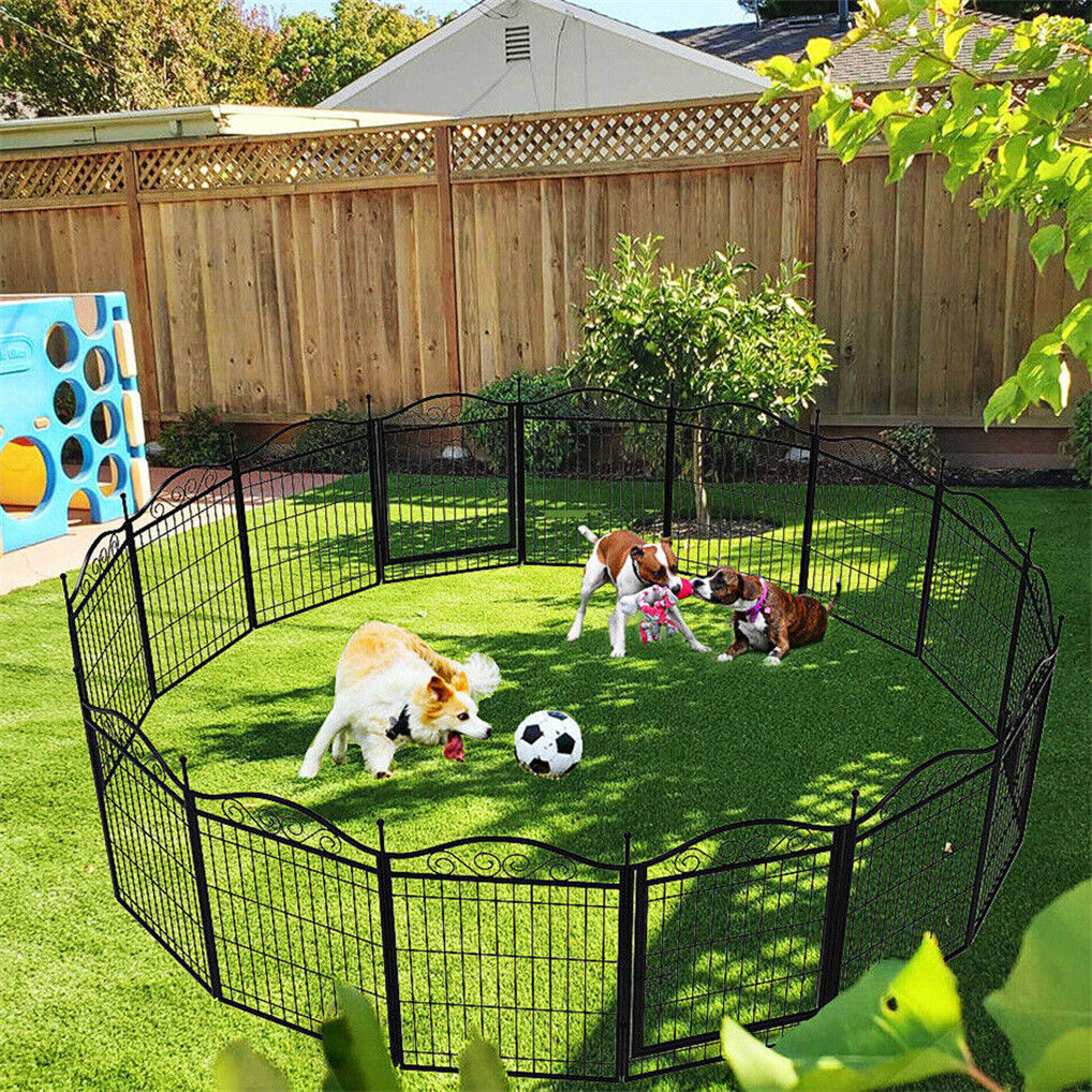 8 Panel Pet Playpen Gate Extension w/ Lockable Door - Image 7