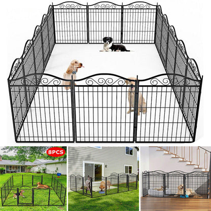 8 Panel Pet Playpen Gate Extension w/ Lockable Door - Image 8