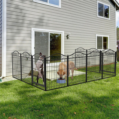 16 Panel Pet Playpen Gate Extension w/ Lockable Door Large Dog Cage - Image 2