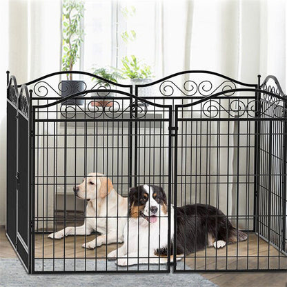 16 Panel Pet Playpen Gate Extension w/ Lockable Door Large Dog Cage - Image 4