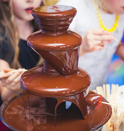 3-Tier Electric Chocolate Fondue Fountain Stainless Steel 0.9L - Image 3