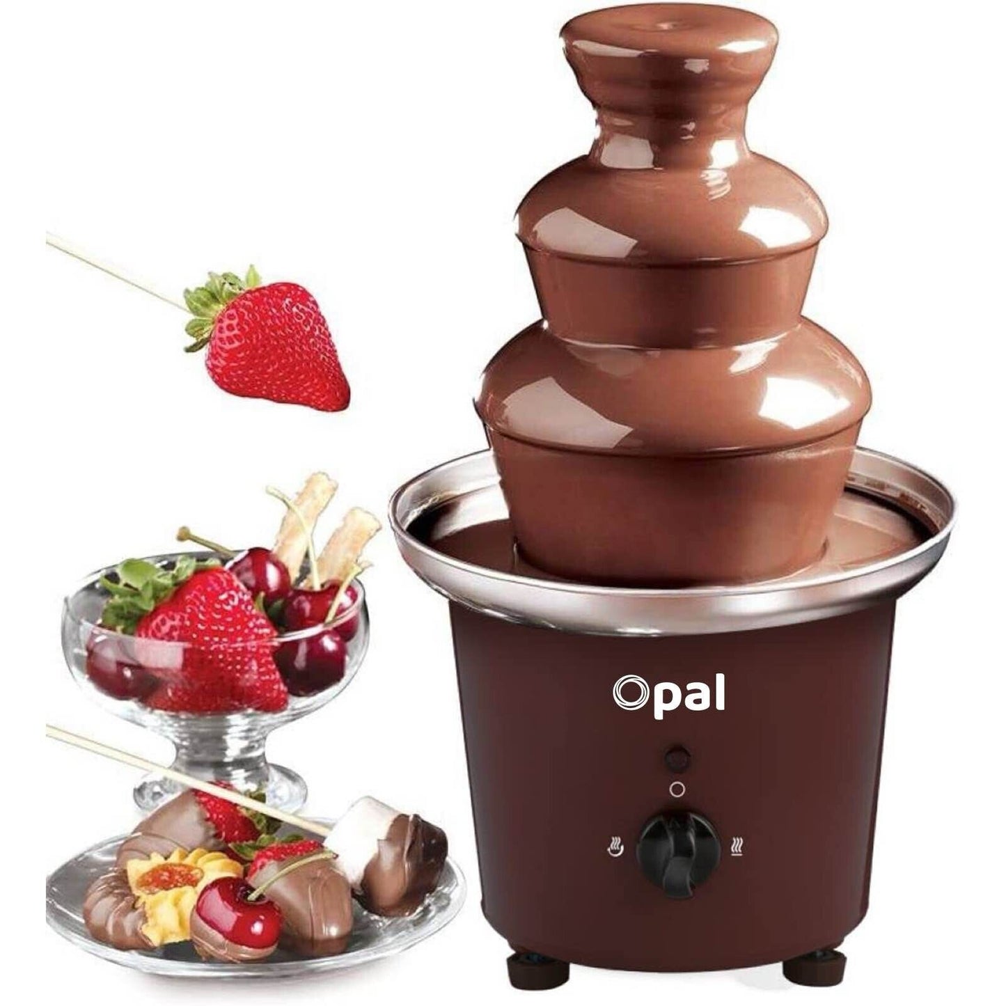 3-Tier Electric Chocolate Fondue Fountain Stainless Steel 0.9L - Image 5