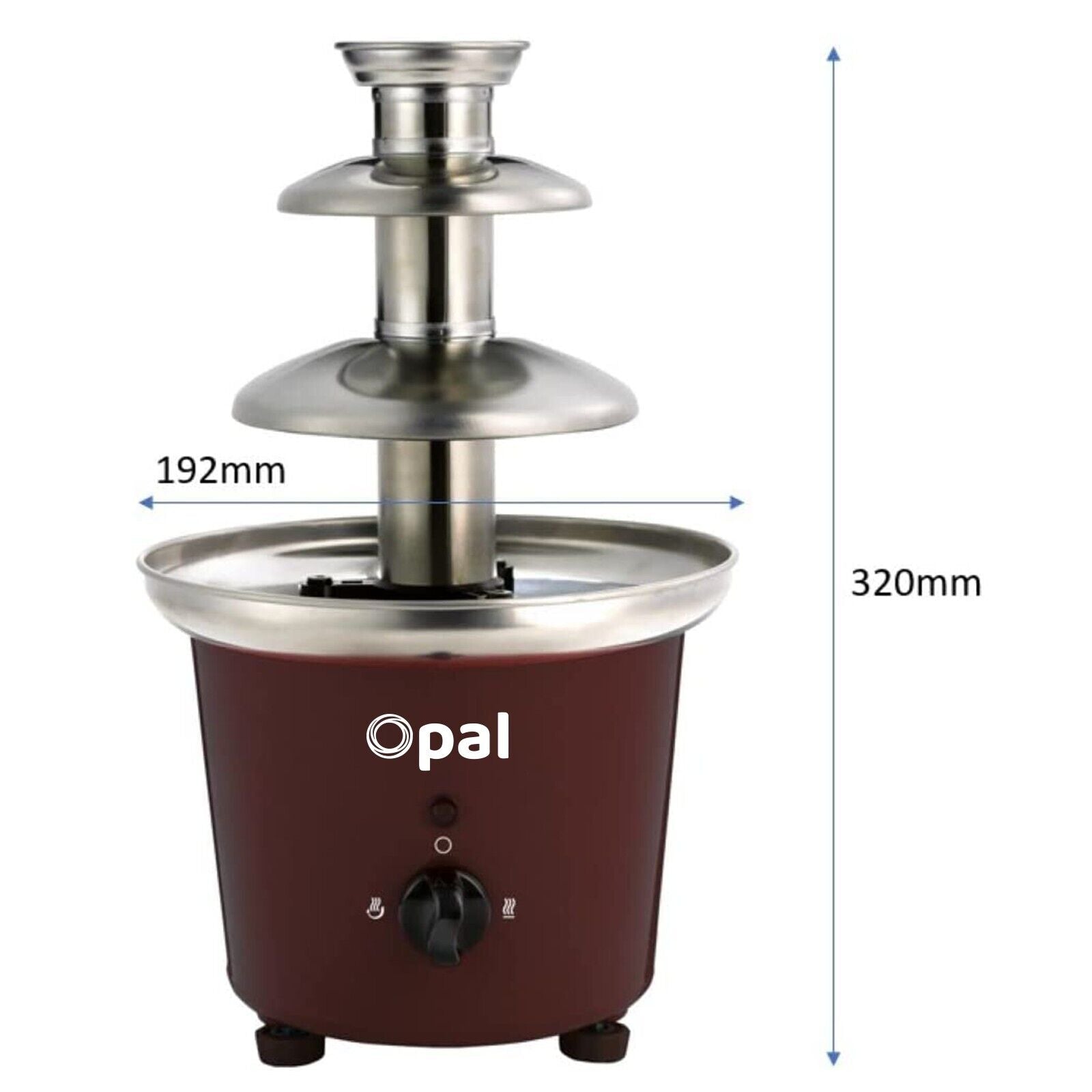 3-Tier Electric Chocolate Fondue Fountain Stainless Steel 0.9L - Image 6