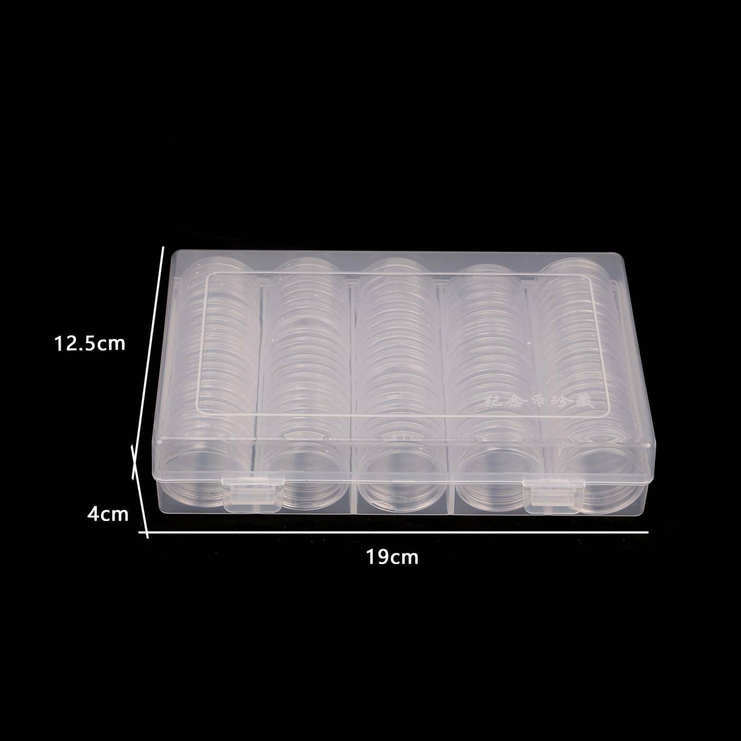 100PCS Clear Plastic Coin Holder Storage Box 20-30mm - Image 3