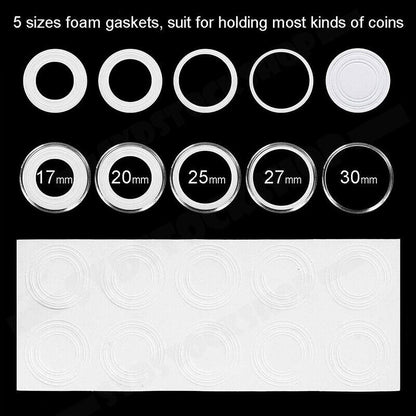 100PCS Clear Plastic Coin Holder Storage Box 20-30mm - Image 8