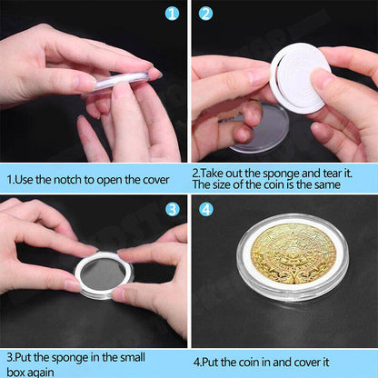 100PCS Clear Plastic Coin Holder Storage Box 20-30mm - Image 9