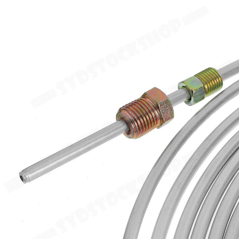 25Ft 3/16'' OD Steel Zinc Brake Line Tubing Kit 150MPa +32 Fittings - Image 8