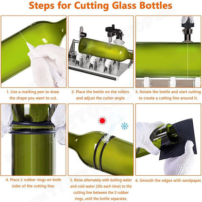 Stainless Steel Glass Bottle Cutter DIY Tool Kit AU - Image 9