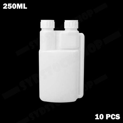 10-Pack 250ml Plastic Twin Chamber Bottles, Tamper Evident Cap - Image 2