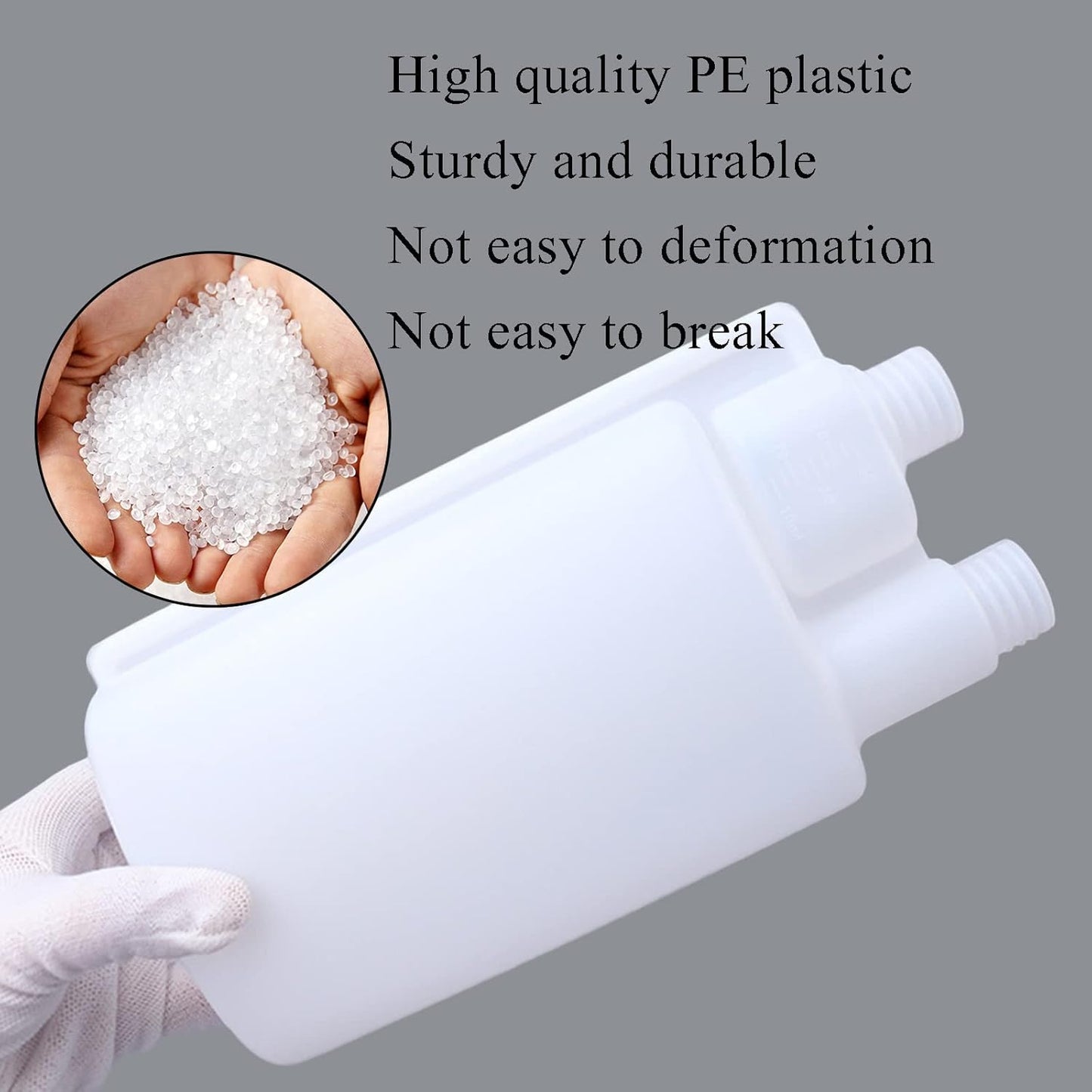 10-Pack 250ml Plastic Twin Chamber Bottles, Tamper Evident Cap - Image 3