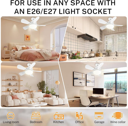 16.5 Ceiling Fan with LED Light 3-Speed Remote Control - Image 2