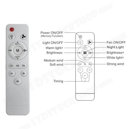 16.5 Ceiling Fan with LED Light 3-Speed Remote Control - Image 9