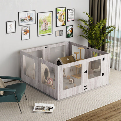 Indoor Dog Pen Tempered Glass Kennel w/ Pad - Image 3