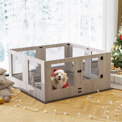 Indoor Dog Pen Tempered Glass Kennel w/ Pad - Image 5