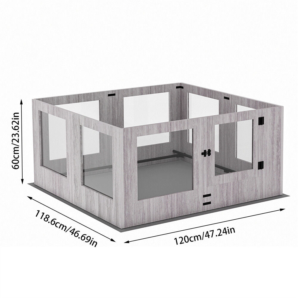 Indoor Dog Pen Tempered Glass Kennel w/ Pad - Image 7