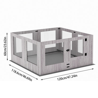 Indoor Dog Pen Tempered Glass Kennel w/ Pad - Image 7