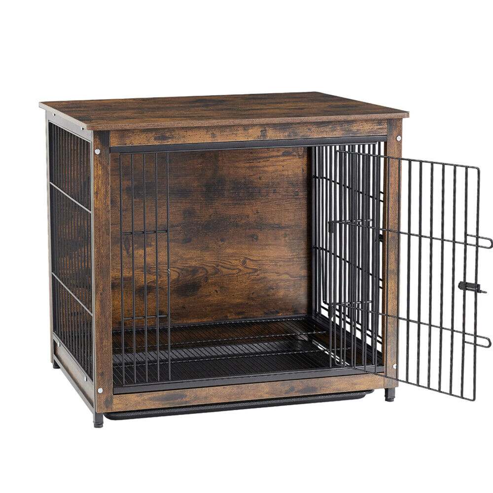Small Wooden Dog Crate Indoor Kennel 63x51x59cm End Table Nightstand - Image 3