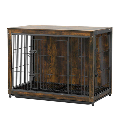 Large Wooden Dog Crate Kennel End Table Nightstand 100x59x74cm - Image 2
