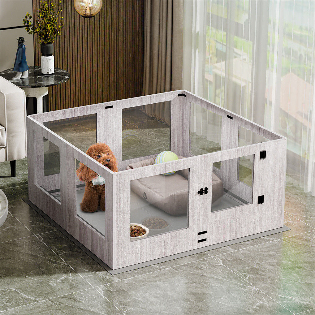 Large Dog Indoor Whelping Box, Tempered Glass & MDF - Image 3