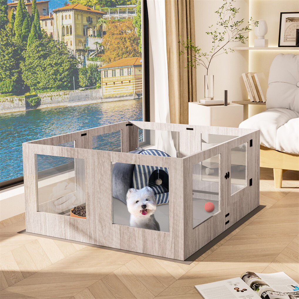 Large Dog Indoor Whelping Box, Tempered Glass & MDF - Image 7