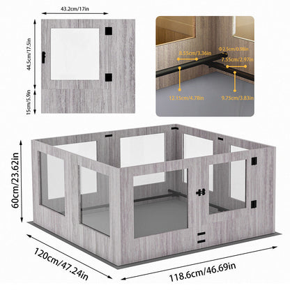 Large Dog Indoor Whelping Box, Tempered Glass & MDF - Image 9