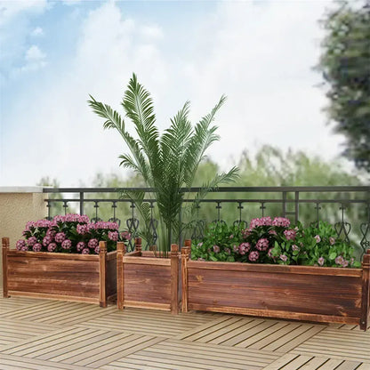 Small Raised Garden Bed 30x30x33/38cm Wooden Planter Box - Image 2