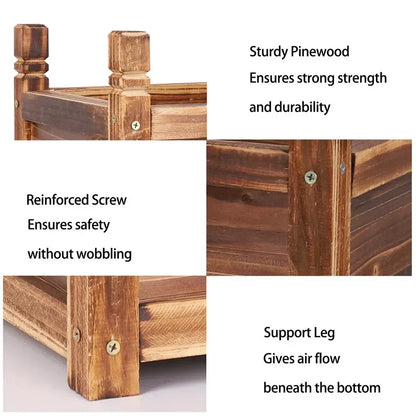 Small Raised Garden Bed 30x30x33/38cm Wooden Planter Box - Image 3
