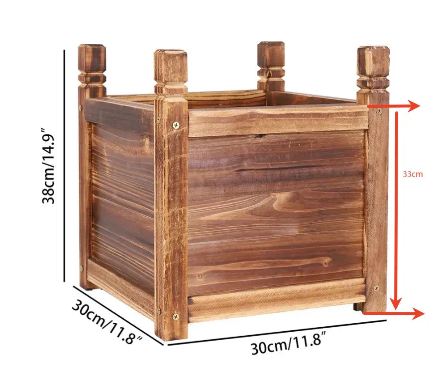 Small Raised Garden Bed 30x30x33/38cm Wooden Planter Box - Image 4