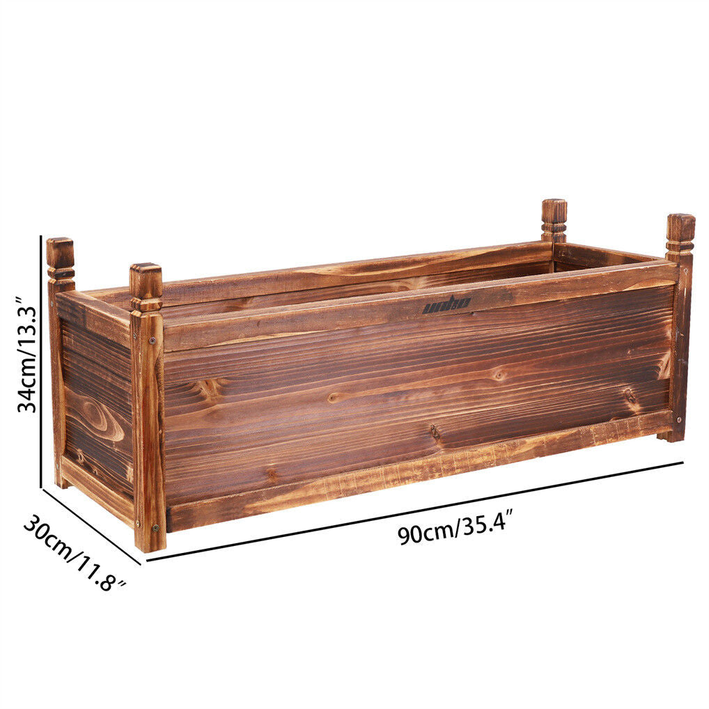 Large Raised Garden Bed Wooden Planter 90x30x33cm - Image 2