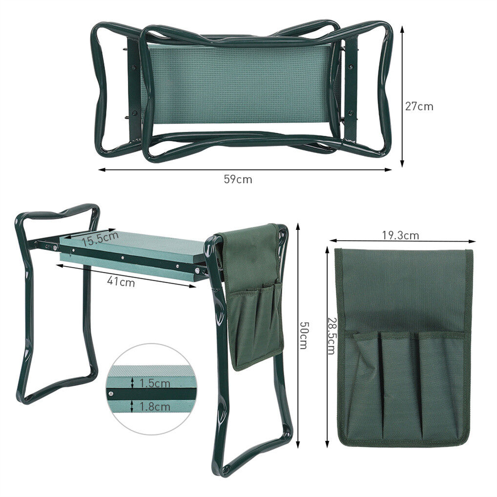 XXL Garden Kneeler Seat Stool with Pocket, 150kg Load - Image 4