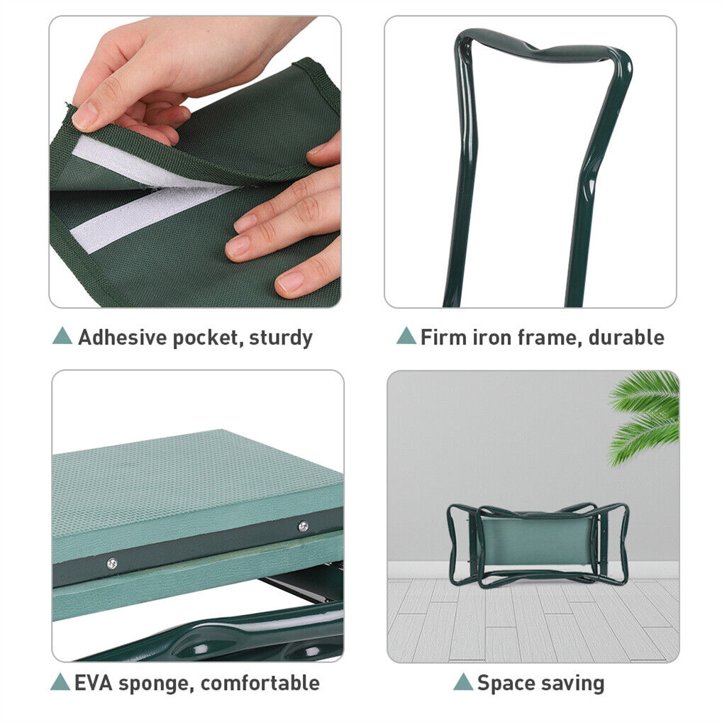 XXL Garden Kneeler Seat Stool with Pocket, 150kg Load - Image 6