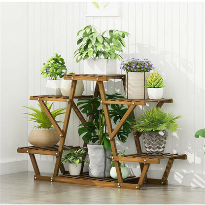 Wooden 6 Tier Plant Stand A-Frame Flower Pot Display Organizer - Image 2
