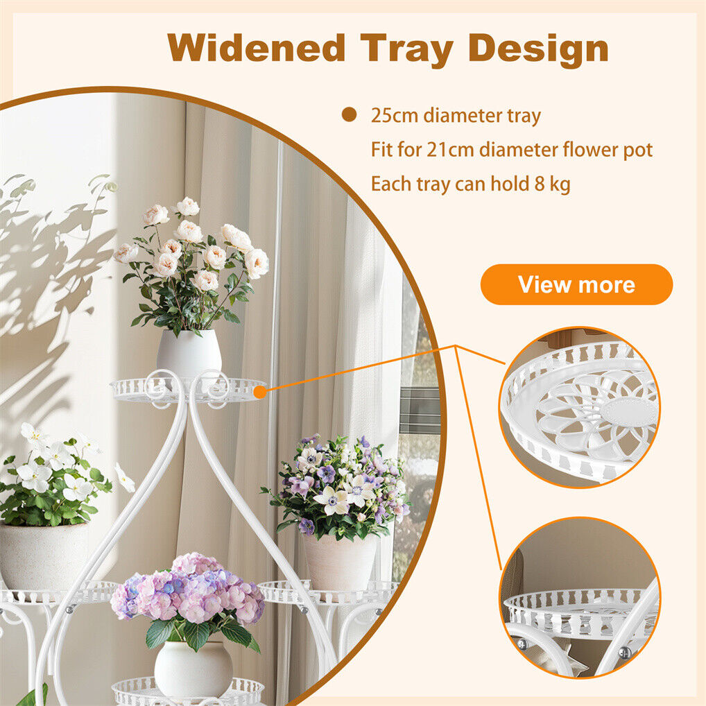 Movable Metal Plant Stand Garden Cart Indoor/Outdoor Decor - Image 6