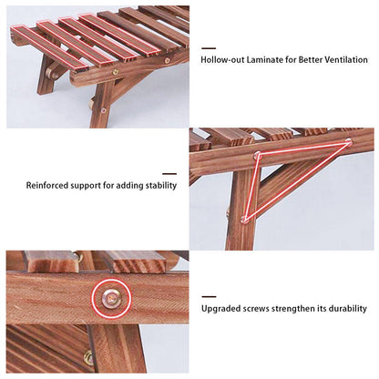 Pine Wood 3pcs Plant Stand Ladder Garden Flower Display - Image 8