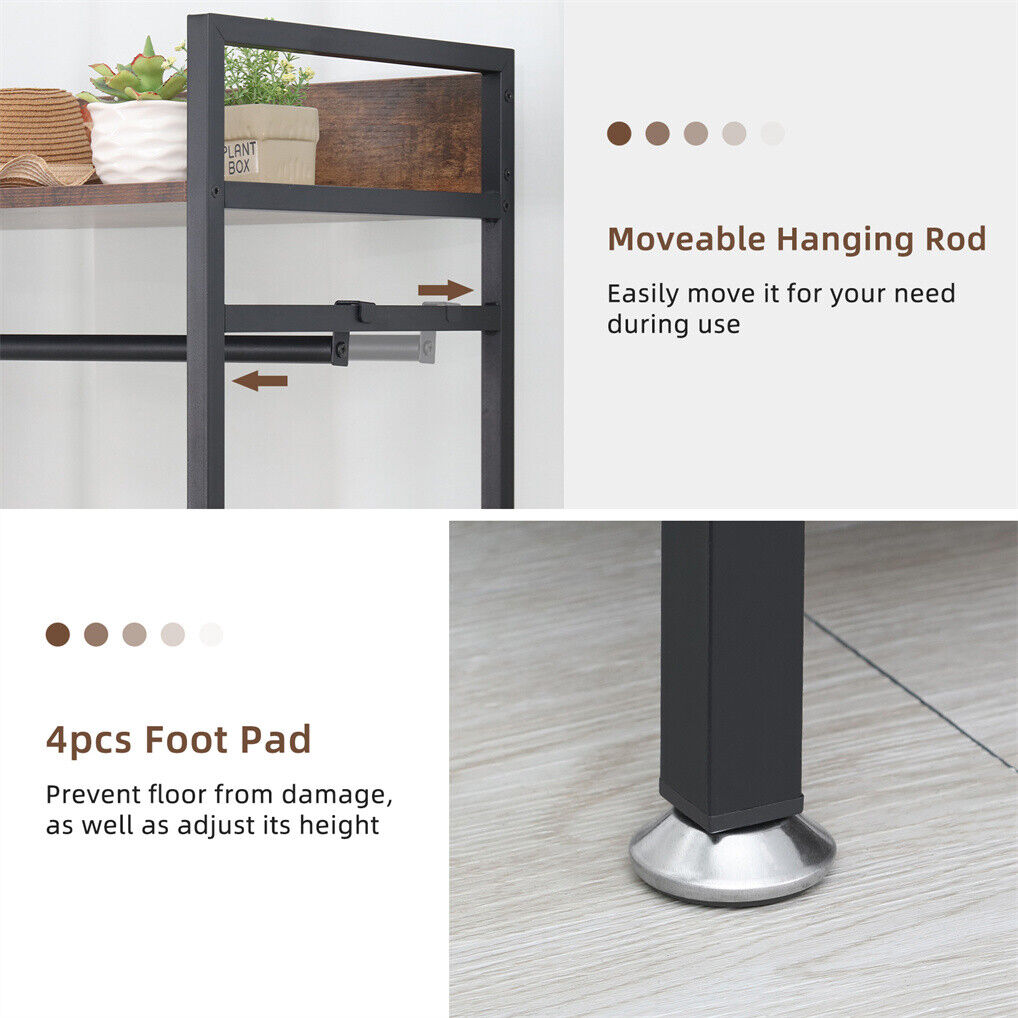 Heavy Duty Clothes Rack 3 Tiers MDF & Metal Iron Rail - Image 6