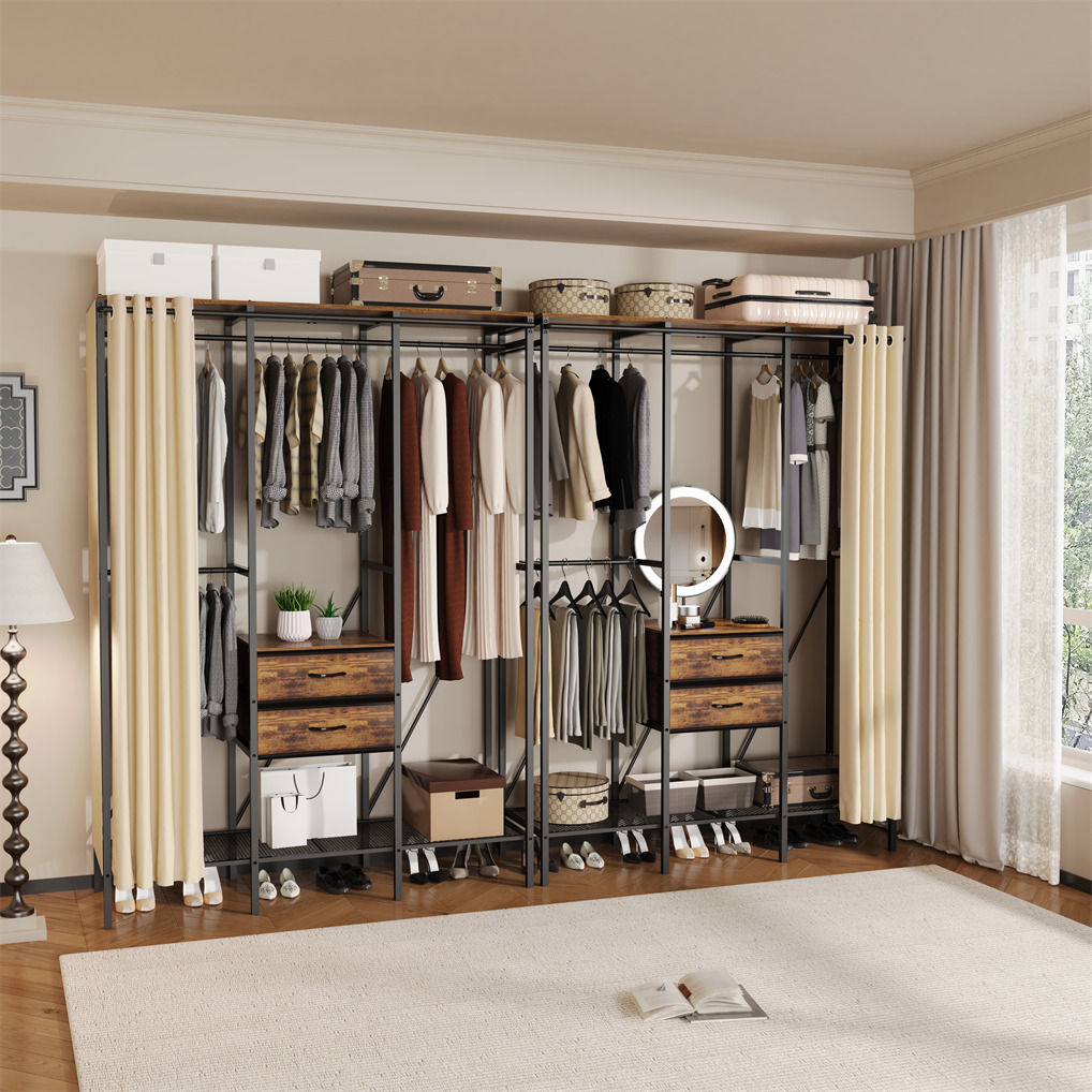 XXL Heavy Duty Wardrobe Closet w/ Shelf, Drawer & Rack - Image 2