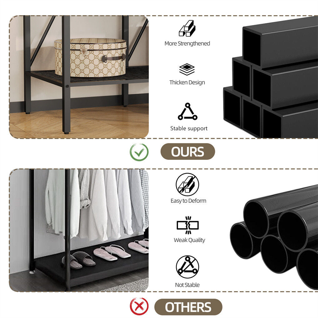 XXL Heavy Duty Wardrobe Closet w/ Shelf, Drawer & Rack - Image 8