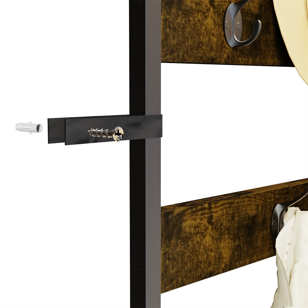 Corner Coat Stand with Shoe Bench Metal & MDF Organizer - Image 7