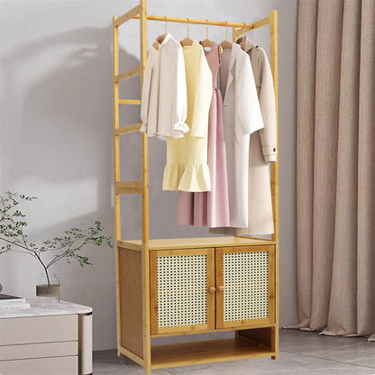 Bamboo Clothes Rack Coat Stand 168cm High Polish 53cm Length - Image 6