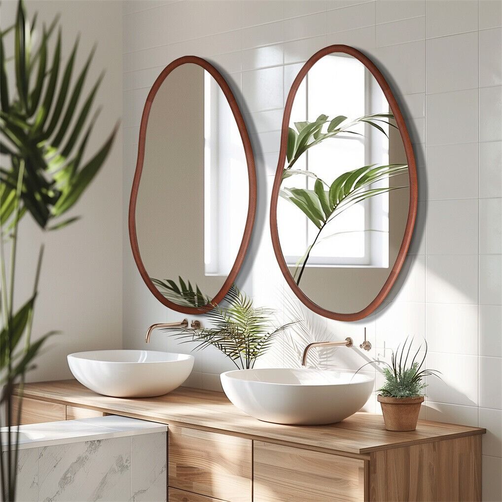 Large Art Deco Asymmetrical Wall Mirror 74.3x110cm - Image 5