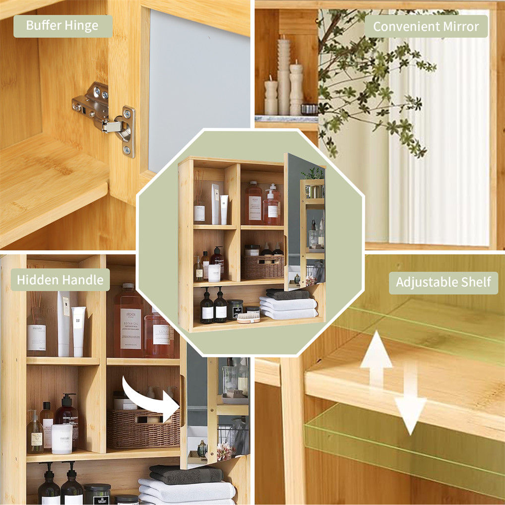 Wall Cabinet Bathroom Mirror Storage Medicine 55.5cm - Image 9