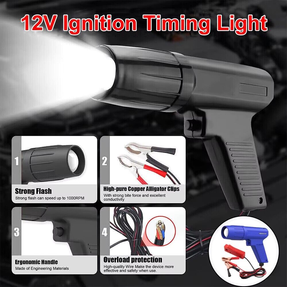 Universal 12V Ignition Timing Light Strobe Lamp 1.36m Cable - Image 6