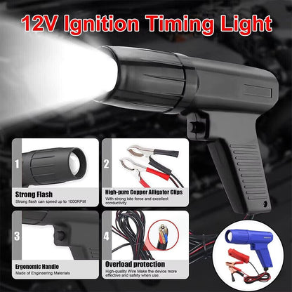 Universal 12V Ignition Timing Light Strobe Lamp 1.36m Cable - Image 6