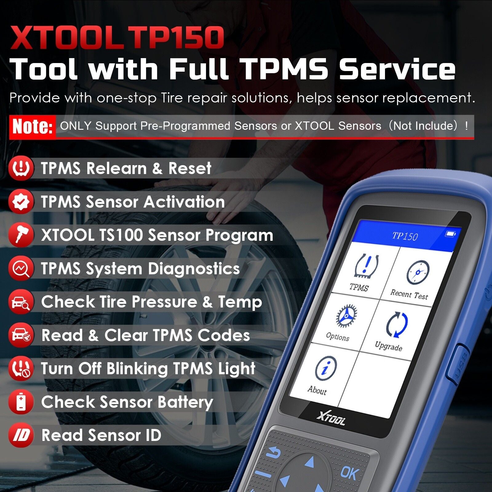 TP150 TPMS Reset Tool 2025 WiFi CAN EOBD OBDII - Image 3
