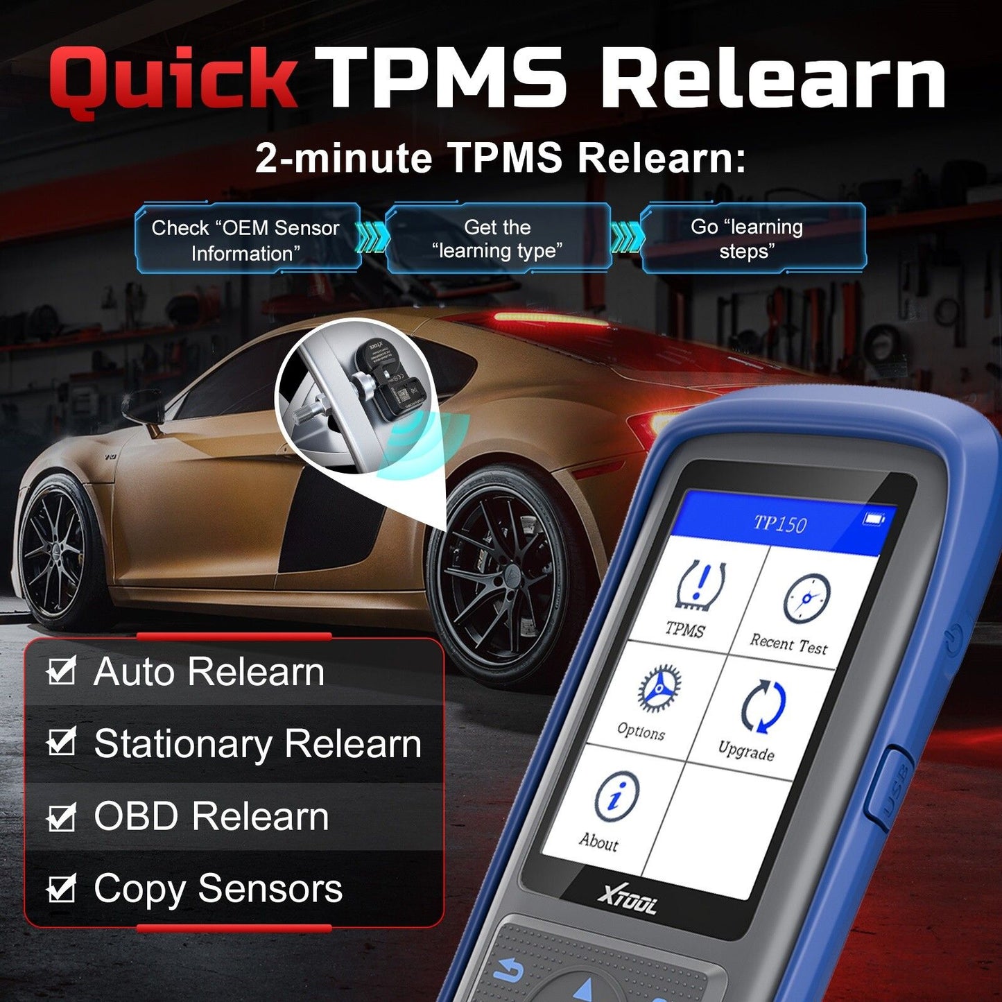 TP150 TPMS Reset Tool 2025 WiFi CAN EOBD OBDII - Image 6